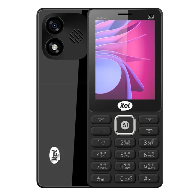itel Super Guru 4G Max | Dual 4G | Max 3" Display | Smart AI Voice Assistant | 2000 mAh Battery | Type-C Charger | Cloud App Support | Bluetooth | Black
