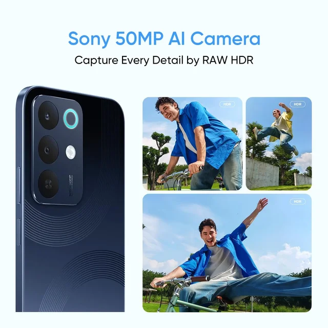 realme 15X 5G Smartphone 8+128GB Marine Blue, 6.8-inch Screen, 144Hz Display,7000mAh Battery, 60W Fast Charging, 50+50MP AI Camera,Dimensity 6300 6nm Octa-core chipset Processor, IP69