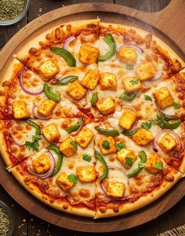 Cheese Paneer Pizza – Fresh Paneer Cubes, Loaded Cheese & Veg Toppings