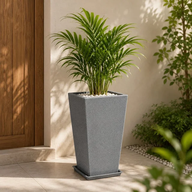 Lobby | Glossy Square Corner RotoMould Planter