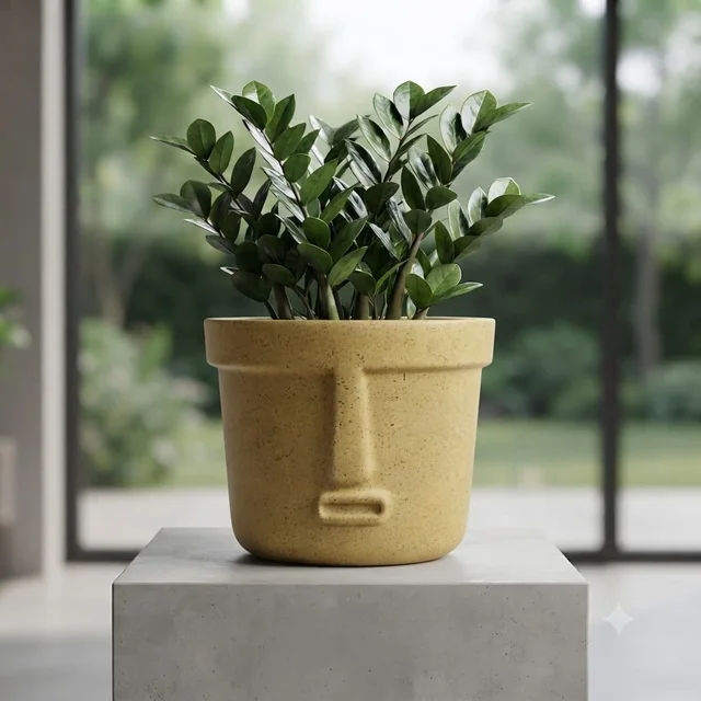 Heaven | Sculpted Premium RotoMould Planter - 16 Inches, Marble Biege