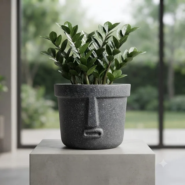 Heaven | Sculpted Premium RotoMould Planter - 16 Inches, Marble Biege
