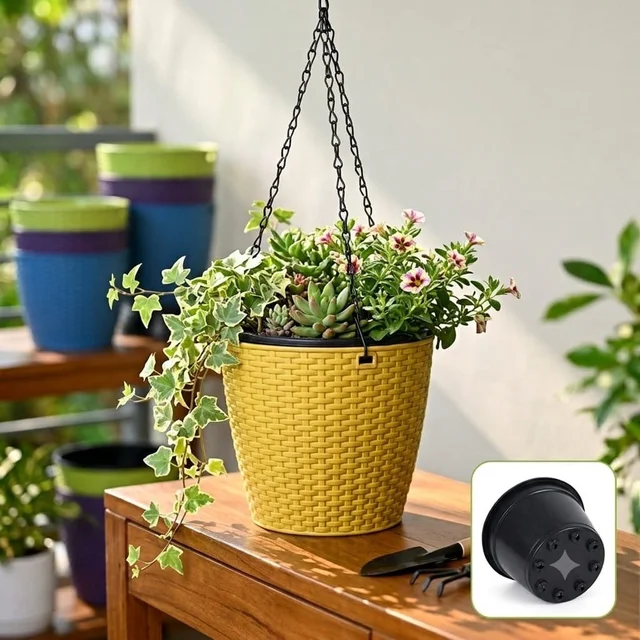 Weave Hanging Pot | With Inner Liner Pot