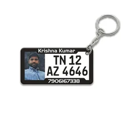 Customized Acrylic Mini Number Plate Keychain | Personalized Car & Bike Key Ring with Name & Photo | Unique Gift for Him & Her | Multicolor Keychain for Vehicle Lovers