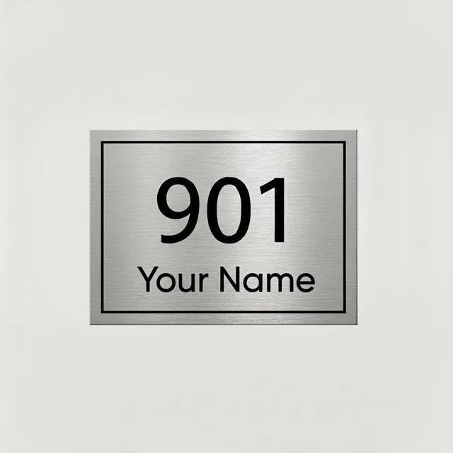 Personalized House Number Sign for Home & Office | Premium Brushed Finish | Modern, Weatherproof(Self-Adhesive) | 6x6 Inch
