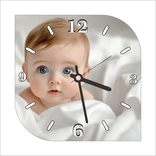 Custom Picture Clock with Multiple Patterns | Elegant Wall Décor | Ideal Gift for Family, Couples & Celebrations (Pattern 102) - 12x12 Inch