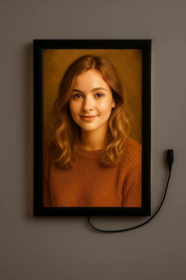 Personalized LED Photo Frame with 12V DC Adapter – Wall Mountable Light Box with Custom Picture – Ideal for Gifts, Home Décor & Events - A4 Size, With Light