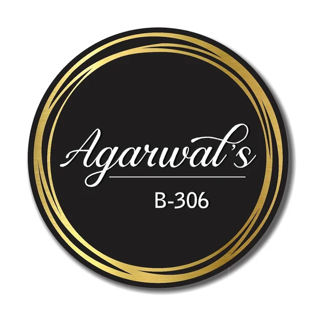 Personalized Name Plate for Home Entrance Outdoor - Acrylic Body, Waterproof | Designer Door Plates for Flat, Bungalow & Apartment - Customized 
