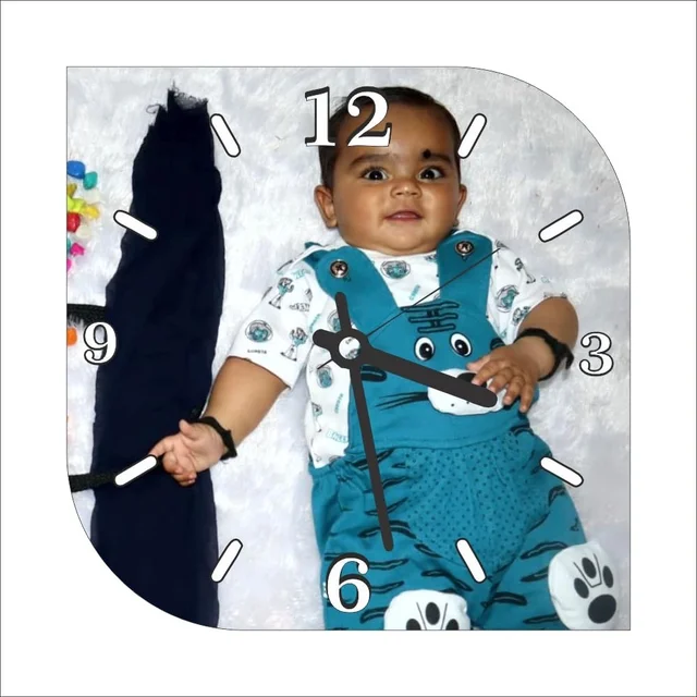 Custom Picture Clock with Multiple Patterns | Elegant Wall Décor | Ideal Gift for Family, Couples & Celebrations (Pattern 102) - 12x12 Inch