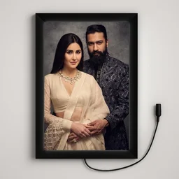 Personalized LED Photo Frame with 12V DC Adapter – Wall Mountable Light Box with Custom Picture – Ideal for Gifts, Home Décor & Events - A4 Size, With Light