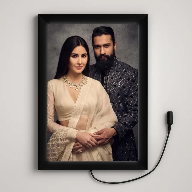 Personalized LED Photo Frame with 12V DC Adapter – Wall Mountable Light Box with Custom Picture – Ideal for Gifts, Home Décor & Events - A4 Size, With Light