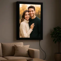 Personalized LED Photo Frame with 12V DC Adapter – Wall Mountable Light Box with Custom Picture – Ideal for Gifts, Home Décor & Events - A4 Size, With Light