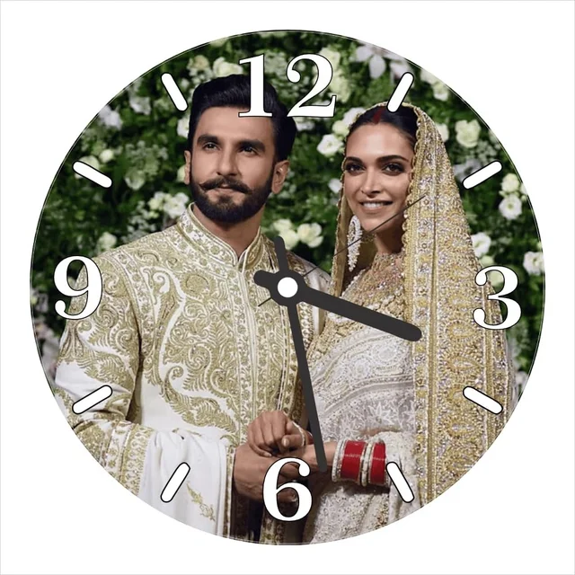 Personalized Round Wall Clock - Custom Photo Wall Clock for Couple, Family, Love, Collage| Customized Gift for Birthday, Anniversary, Wedding. for Room/Home/Kitchen/Bedroom/Office/School (Round) - 15x15 Inch