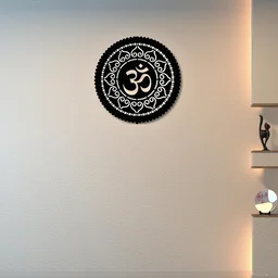 Wooden Om Wall Decor with LED Light for Living Room & Pooja Room | Spiritual Wall Hanging Decoration | Temple & Home Decor Items | Decorative Wall Light for Mandir