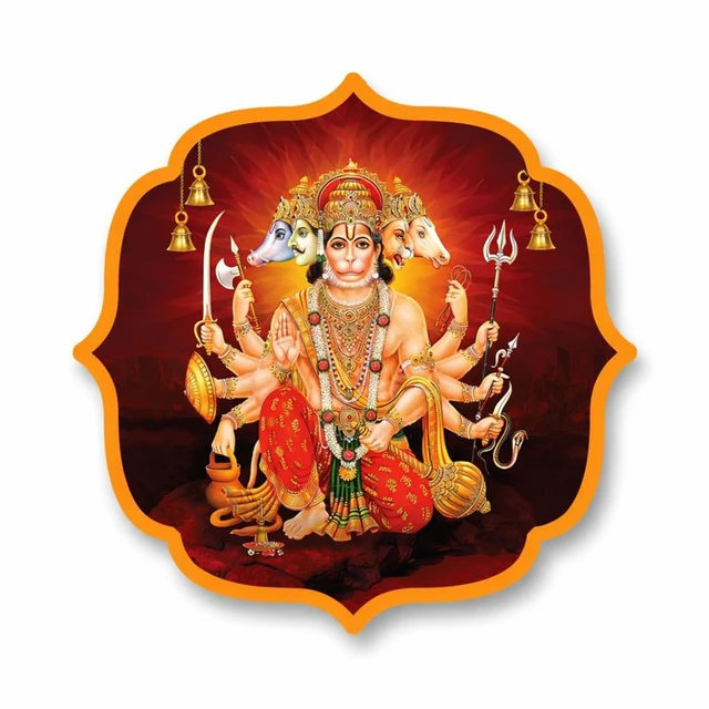 Panchmukhi Hanuman Acrylic Wall Frame Door Vastu Dosh Rectification Remedy Of Home, Office And Factory Acrylic Photo Poster with self adhesive tape