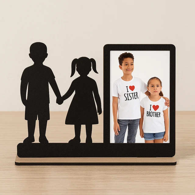 Custom Picture MDF Wooden Table Top for brother and Sister Gift 