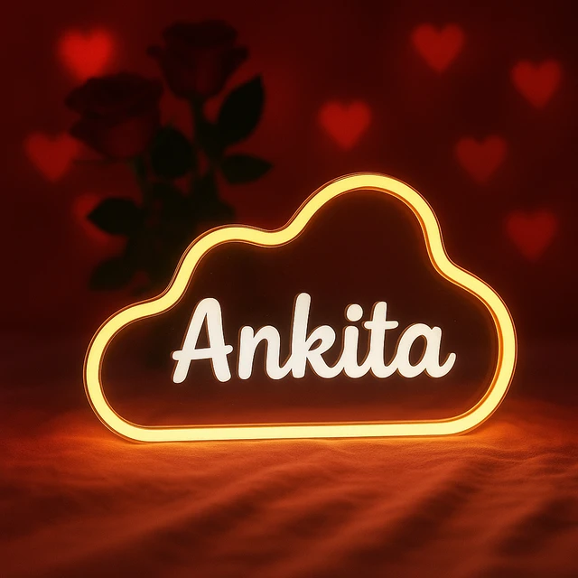 Custom Neon LED Cloud Light with Name & Color | Personalized Acrylic Night Lamp | Decorative Table & Wall Light for Bedroom, Gifts, Home Décor (9x5 Inch) 