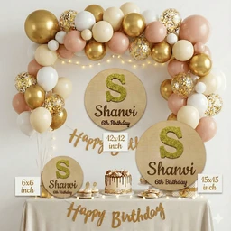 Personalised Wooden Name Board with Glitter Alphabet Initial – Custom Birthday Decor for Any Age | Handmade Laser-Cut Name Plate for Parties, Room Décor & Gift - 12x12 Inch