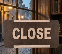 Wooden Reversible Hanging Door Signage - Rustic 3D Letter Design (8 x 4 Inches, Brown) - 3D