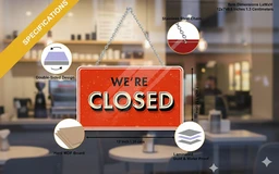 Reversible "WE'RE OPEN / SORRY WE'RE CLOSED" MDF Wood Hanging Sign Board | 11x5 Inch Sleek Design for Shops, Cafes, and Offices