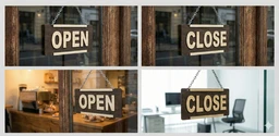 Wooden Reversible Hanging Door Signage - Rustic 3D Letter Design (8 x 4 Inches, Brown) - 3D