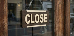 Wooden Reversible Hanging Door Signage - Rustic 3D Letter Design (8 x 4 Inches, Brown) - 3D