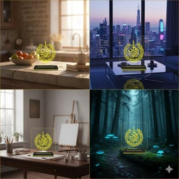 Islamic LED Table Lamp |Arabic Calligraphy Acrylic Table Lamp | Warm White Light 6 x 6 Inch Approx