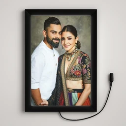 Personalized LED Photo Frame with 12V DC Adapter – Wall Mountable Light Box with Custom Picture – Ideal for Gifts, Home Décor & Events - A4 Size, With Light
