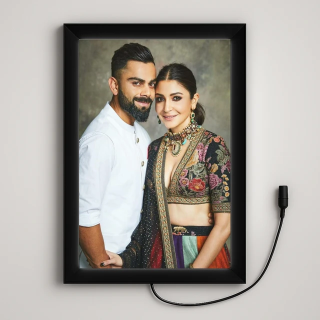 Personalized LED Photo Frame with 12V DC Adapter – Wall Mountable Light Box with Custom Picture – Ideal for Gifts, Home Décor & Events - A4 Size, With Light