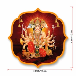 Panchmukhi Hanuman Acrylic Wall Frame Door Vastu Dosh Rectification Remedy Of Home, Office And Factory Acrylic Photo Poster with self adhesive tape - 4 x 4 Inch