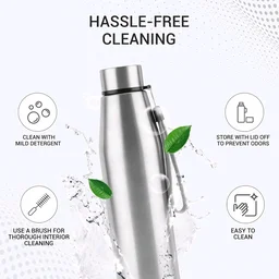 Milton MILTON Drift 1000 Stainless Steel Water Bottle 950 ml, Set of 3, Single Walled, ISI Certified I Leak Proof Lid, Rust Proof I For School, Office, Gym I Silver