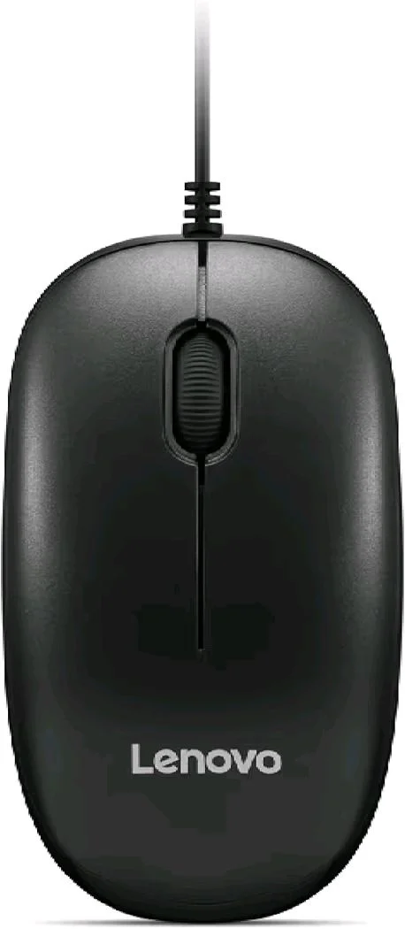 Lenovo 110 Wired Plug & Play USB Mouse, High Resolution 1600 DPI Optical Sensor,3-Button Design with clickable Scroll Wheel, 1.5 m USB-A cable, Ergonomic Mouse for Comfortable All-Day Grip(GY51U02462)