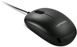 Lenovo 110 Wired Plug & Play USB Mouse, High Resolution 1600 DPI Optical Sensor,3-Button Design with clickable Scroll Wheel, 1.5 m USB-A cable, Ergonomic Mouse for Comfortable All-Day Grip(GY51U02462)