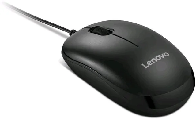 Lenovo 110 Wired Plug & Play USB Mouse, High Resolution 1600 DPI Optical Sensor,3-Button Design with clickable Scroll Wheel, 1.5 m USB-A cable, Ergonomic Mouse for Comfortable All-Day Grip(GY51U02462)