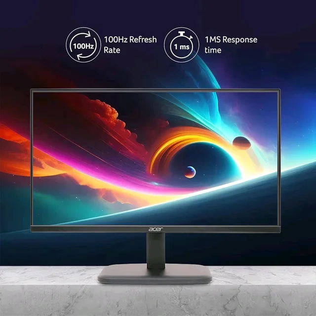ACER Acer EK220Q 21.5 Inch (54.61 cm) Full HD (1920x1080) Pixels VA Panel LCD Monitor with LED Back Light I 1 MS VRB, 100Hz Refresh I 250 Nits I HDMI & VGA Ports with HDMI Cable I Eye Care Features (Black)