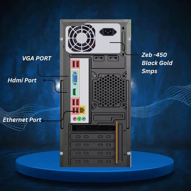 Zebronics Assembled Desktop CPU with Core i3-3220 Generation 3.30Ghz II 8GB Ram DDR3 II 128GB SSD II HDMI VGA Ports II WiFi II Win 10 Pro (64 bit) II MS Office II Full Metal II Premium Design