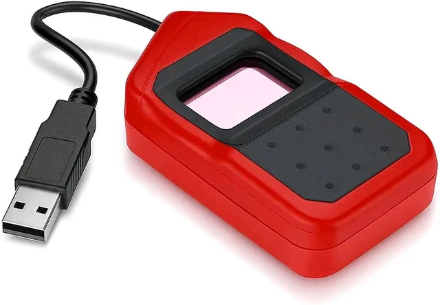Morpho MSO-1300 E3 RDL1 Biometric Fingerprint Scanner with RD Service, USB Connectivity, Red 1 Year Warranty
