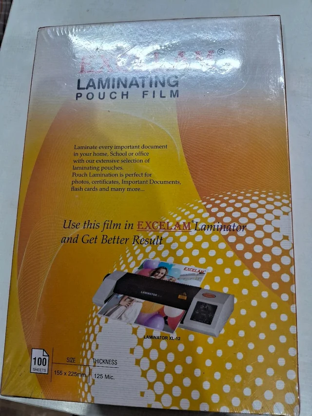 EXCELAM Lamination Pouch Film Size 155*225mm Thickness 125mic 100sheet