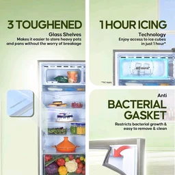 Haier 190L 5 Star Direct Cool Single Door Refrigerator | 3 Toughened Glass Shelves | Fast Ice Making in Just 60 minutes | Large Veg Box| Easy Clean Back (HED-205DS-P, Dazzle Steel)