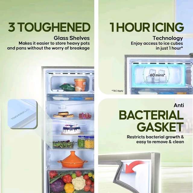 Haier 190L 5 Star Direct Cool Single Door Refrigerator | 3 Toughened Glass Shelves | Fast Ice Making in Just 60 minutes | Large Veg Box| Easy Clean Back (HED-205DS-P, Dazzle Steel)
