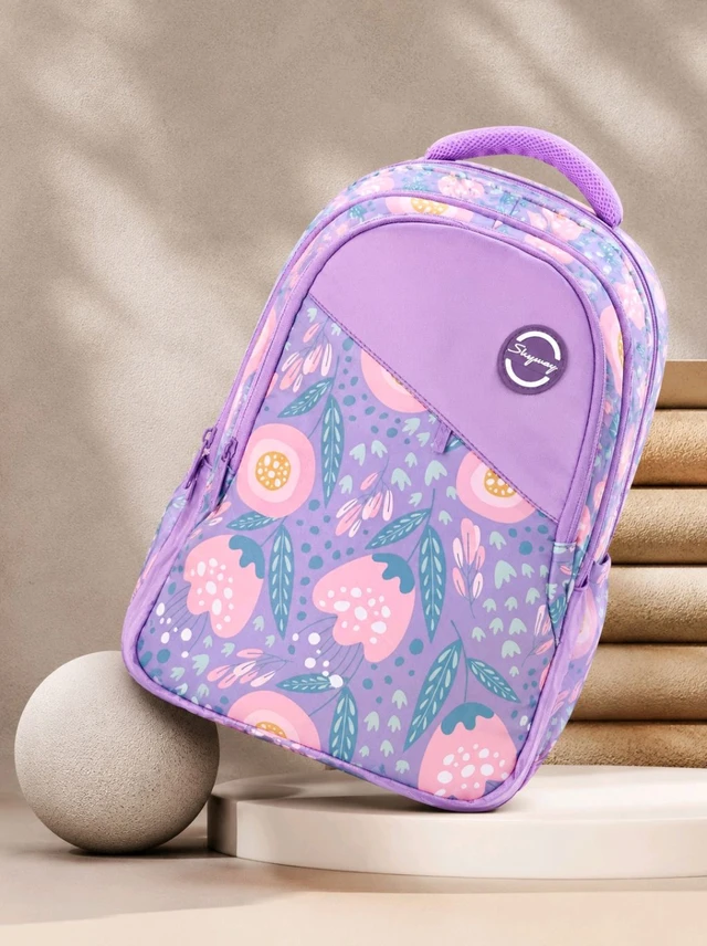 SKYWAY BAGS Skyway Floral Print School Backpack for Girls | Lightweight Kids Backpack | Model 370