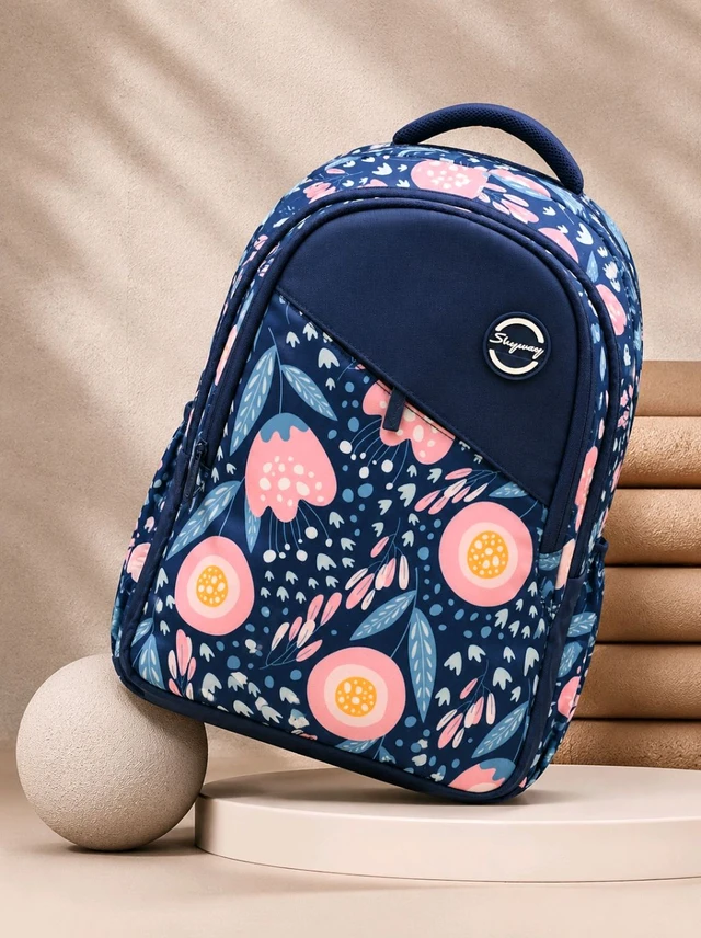 SKYWAY BAGS Skyway Floral Print School Backpack for Girls | Lightweight Kids Backpack | Model 370