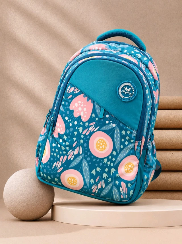 SKYWAY BAGS Skyway Floral Print School Backpack for Girls | Lightweight Kids Backpack | Model 370