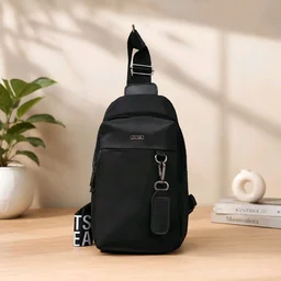 Premium Waterproof Crossbody Sling Bag for Men | Lightweight Travel Chest Bag | Black