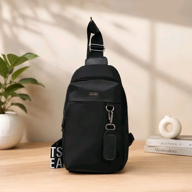 Premium Waterproof Crossbody Sling Bag for Men | Lightweight Travel Chest Bag | Black