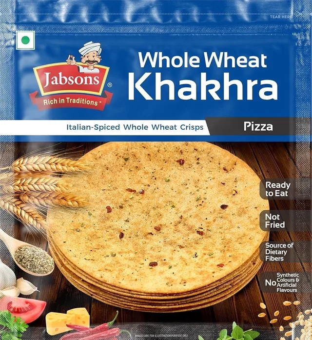 Jabsons Whole Wheat Khakhra Pizza 180g 