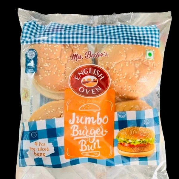 English OVEN Jumbo Burger Bun 4pcs. Pre-sliced Buns