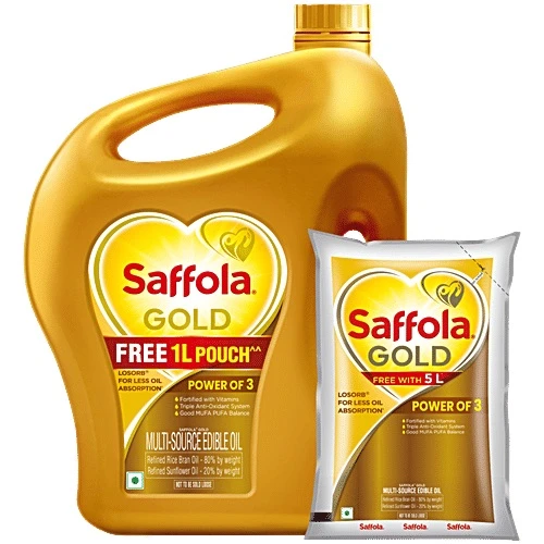 Saffola Gold 5L+1L Combo Cooking OiL