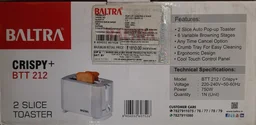 Baltra crispy+ BTT212-2slice toaster-2years warranty-1U