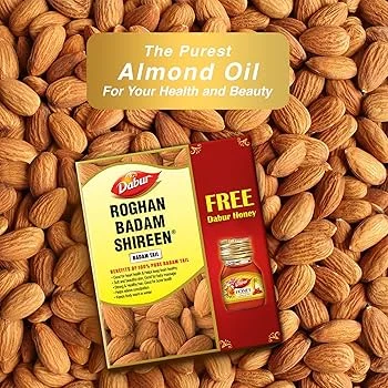 Dabur Rogan Badam Shireen, Almnd Oil. Net Vol. 25 ML + FREE Dabur Honey 20 g